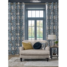 William Morris at Home Pimpernel Blackout Eyelet Curtains - Blue William Morris at Home Pimpernel Blackout Eyelet Curtains - Blue