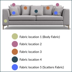 Maddie Extra Large Pillow Back Fabric Sofa Maddie Extra Large Pillow Back Fabric Sofa