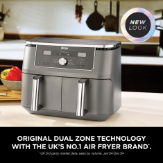 Ninja DZ400UK MAX 6-in-1 Dual Zone Air Fryer 9.5L - Gun Metal Grey Ninja DZ400UK MAX 6-in-1 Dual Zone Air Fryer 9.5L - Gun Metal Grey