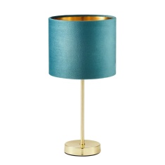 BHS Velvet Table Lamp - Teal/Brass BHS Velvet Table Lamp - Teal/Brass
