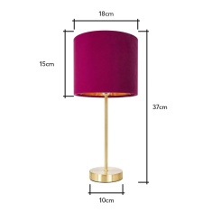 BHS Velvet Table Lamp - Raspberry Red BHS Velvet Table Lamp - Raspberry Red
