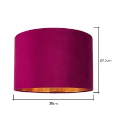 BHS Velvet Easyfit Light Shade 30cm - Raspberry Red BHS Velvet Easyfit Light Shade 30cm - Raspberry Red