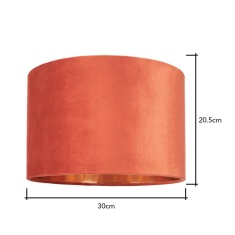BHS Velvet Easyfit Light Shade 30cm - Orange/Brass BHS Velvet Easyfit Light Shade 30cm - Orange/Brass