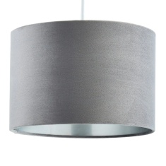 BHS Velvet Easyfit Light Shade 30cm - Grey/Nickel BHS Velvet Easyfit Light Shade 30cm - Grey/Nickel