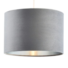 BHS Velvet Easyfit Light Shade 30cm - Grey/Nickel BHS Velvet Easyfit Light Shade 30cm - Grey/Nickel