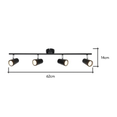 BHS Frida Ceiling Spotlight Bar - Black BHS Frida Ceiling Spotlight Bar - Black