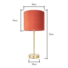 BHS Velvet Table Lamp - Burnt Orange BHS Velvet Table Lamp - Burnt Orange