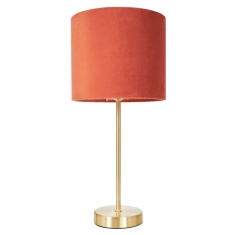 BHS Velvet Table Lamp - Burnt Orange BHS Velvet Table Lamp - Burnt Orange