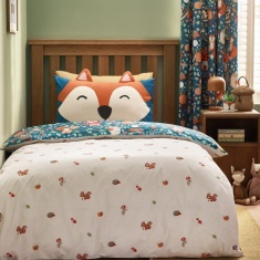 Catherine Lansfield Fox & Woodland Friends Single Duvet Set - Blue/Multi Catherine Lansfield Fox & Woodland Friends Single Duvet Set - Blue/Multi