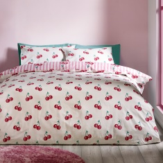 Catherine Lansfield Disco Cherries Duvet Set - Pink Catherine Lansfield Disco Cherries Duvet Set - Pink