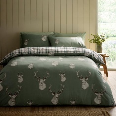 Catherine Lansfield Stag Duvet Set - Soft Green Catherine Lansfield Stag Duvet Set - Soft Green