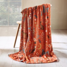 Catherine Lansfield Enchanted Twilight Fleece Throw 130x170cm - Burnt Orange Catherine Lansfield Enchanted Twilight Fleece Throw 130x170cm - Burnt Orange