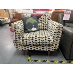 Orla Kiely Linden Chair - Sixties Stem Dusk Fabric & Multi Stem Rockpool Scatter & Oak Feet Orla Kiely Linden Chair - Sixties Stem Dusk Fabric & Multi Stem Rockpool Scatter & Oak Feet