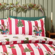 Catherine Lansfield Christmas Stripe Duvet Set - Red Catherine Lansfield Christmas Stripe Duvet Set - Red