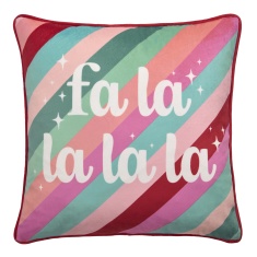 Fusion Festive Fa La La La Cushion 43cm - Multi Fusion Festive Fa La La La Cushion 43cm - Multi