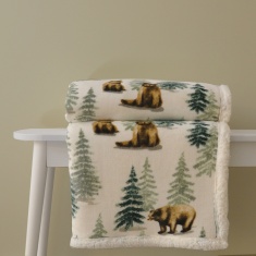 Dreams & Drapes Bear Walks Throw - Natural Dreams & Drapes Bear Walks Throw - Natural