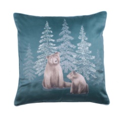 Dreams & Drapes Bear Walks Cushion 43cm - Teal Dreams & Drapes Bear Walks Cushion 43cm - Teal