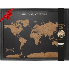 Splosh Small Desk Travel Map World Pin Board - Black Splosh Small Desk Travel Map World Pin Board - Black