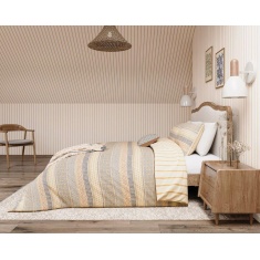 Helena Springfield Folk Stripe Duvet Set - Graphite/Copper Helena Springfield Folk Stripe Duvet Set - Graphite/Copper