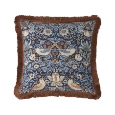 William Morris At Home Strawberry Thief 50cm Cushion - Blue William Morris At Home Strawberry Thief 50cm Cushion - Blue