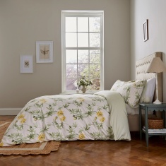 Fable Passionflower Duvet Set - Primrose & Soft Green Fable Passionflower Duvet Set - Primrose & Soft Green