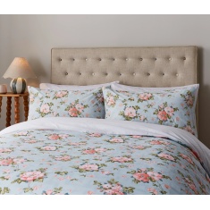 Fable Wild Rose Duvet Set - Duck Egg & Powder Pink Fable Wild Rose Duvet Set - Duck Egg & Powder Pink