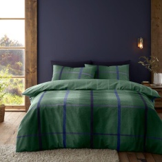 Catherine Lansfield Brushed Melrose Tweed Duvet Set - Green Catherine Lansfield Brushed Melrose Tweed Duvet Set - Green