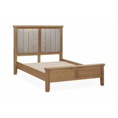 Juniper Bedstead With Upholstered Headboard - Smoked Oak Juniper Bedstead With Upholstered Headboard - Smoked Oak