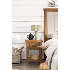 Juniper 1 Drawer Bedside Table - Smoked Oak Juniper 1 Drawer Bedside Table - Smoked Oak