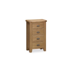 Juniper 4 Drawer Tall Chest of Drawers - Smoked Oak Juniper 4 Drawer Tall Chest of Drawers - Smoked Oak