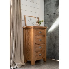Juniper 4 Drawer Tall Chest of Drawers - Smoked Oak Juniper 4 Drawer Tall Chest of Drawers - Smoked Oak