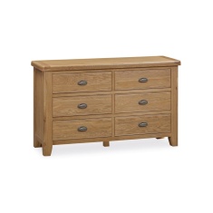 Juniper 6 Drawer Wide Chest of Drawers - Smoked Oak Juniper 6 Drawer Wide Chest of Drawers - Smoked Oak