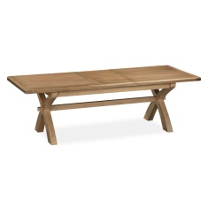 Juniper Cross-Leg Extending Dining Table 200-250cm - Smoked Oak Juniper Cross-Leg Extending Dining Table 200-250cm - Smoked Oak