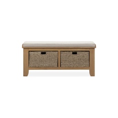 Juniper 110cm Upholstered Hall Bench - Smoked Oak Juniper 110cm Upholstered Hall Bench - Smoked Oak