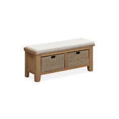Juniper 110cm Upholstered Hall Bench - Smoked Oak Juniper 110cm Upholstered Hall Bench - Smoked Oak