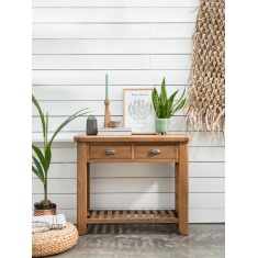 Juniper Console Table - Smoked Oak Juniper Console Table - Smoked Oak
