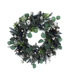 Festive Blue & Silver Ball Wreath - 55cm Festive Blue & Silver Ball Wreath - 55cm