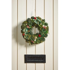 Smart Garden Green & Gold Bauble Pinecone Wreath - 36cm Smart Garden Green & Gold Bauble Pinecone Wreath - 36cm