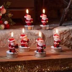 Smart Garden Set Of 6 Santa Tealight Candles Smart Garden Set Of 6 Santa Tealight Candles
