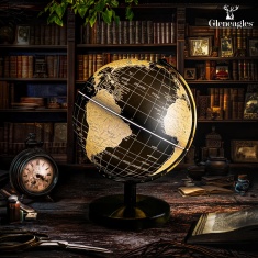 Gleneagles Travel Globe LED 25cm - Black & Gold Gleneagles Travel Globe LED 25cm - Black & Gold