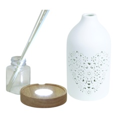 Aromatize LED Ceramic Clean Linen Diffuser 19cm - Heart Aromatize LED Ceramic Clean Linen Diffuser 19cm - Heart