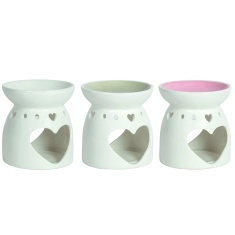 Aromatize Heart Wax Melter 10cm Assorted - Pink, White, Grey Aromatize Heart Wax Melter 10cm Assorted - Pink, White, Grey