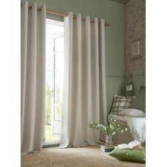 Laura Ashley Milbourne Herringbone Eyelet Curtains - Natural Truffle Laura Ashley Milbourne Herringbone Eyelet Curtains - Natural Truffle