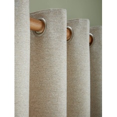 Laura Ashley Milbourne Herringbone Eyelet Curtains - Natural Truffle Laura Ashley Milbourne Herringbone Eyelet Curtains - Natural Truffle