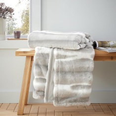 Catherine Lansfield Faux Fur Throw 130x170cm - Flint Catherine Lansfield Faux Fur Throw 130x170cm - Flint