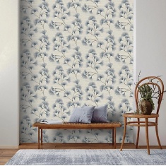Arthouse Ginkgo Leaf Trail Wallpaper - Blue/Grey Arthouse Ginkgo Leaf Trail Wallpaper - Blue/Grey