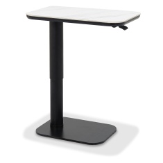 Sully Sintered Stone Gas Lift Adjustable Sofa Table - White Sully Sintered Stone Gas Lift Adjustable Sofa Table - White