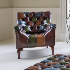 Metropolitan Rub-Off Leather Patchwork Armchair Metropolitan Rub-Off Leather Patchwork Armchair