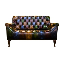 Metropolitan Rub-Off Leather Patchwork 2 Seater Sofa Metropolitan Rub-Off Leather Patchwork 2 Seater Sofa