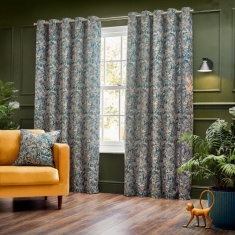 Wylder Bengal Chenille Eyelet Curtains - Wedgewood Wylder Bengal Chenille Eyelet Curtains - Wedgewood
